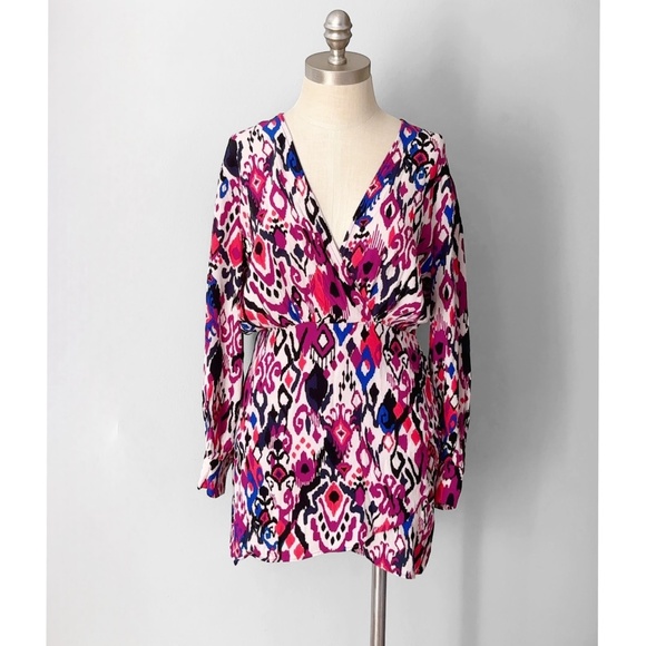 Zara Women’s Autumn Purple Long Sleeve Mini Dress Size M - Picture 2 of 7